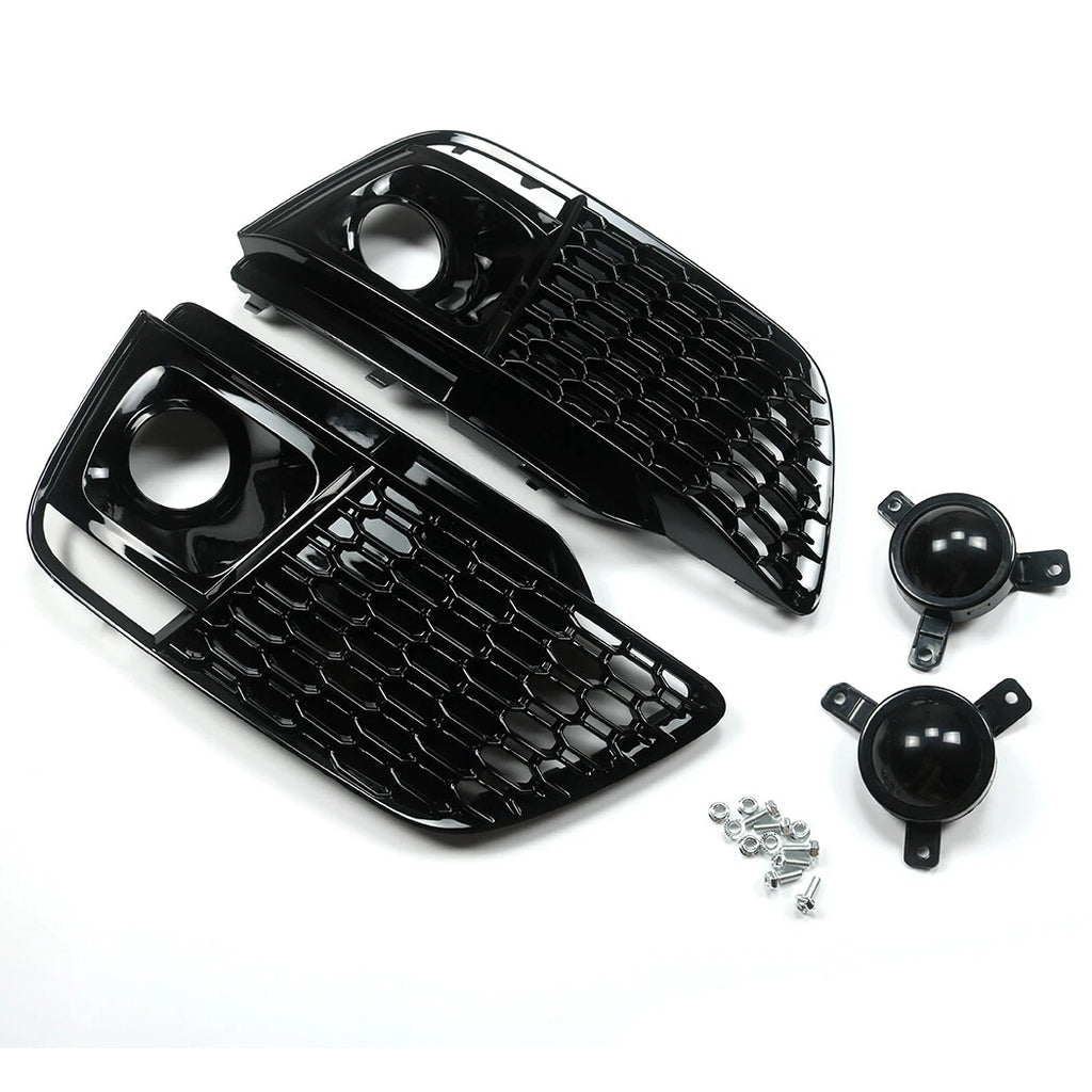 Front Honeycomb Fog Lamp Grilles Cover for Audi Q5 SQ5 (2018–2019)