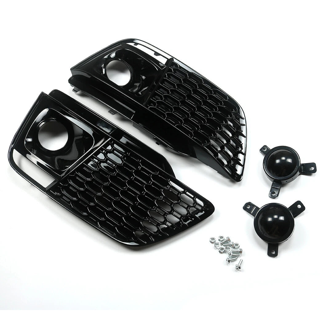 Front Honeycomb Fog Lamp Grilles Cover for Audi Q5 SQ5 (2018–2019)