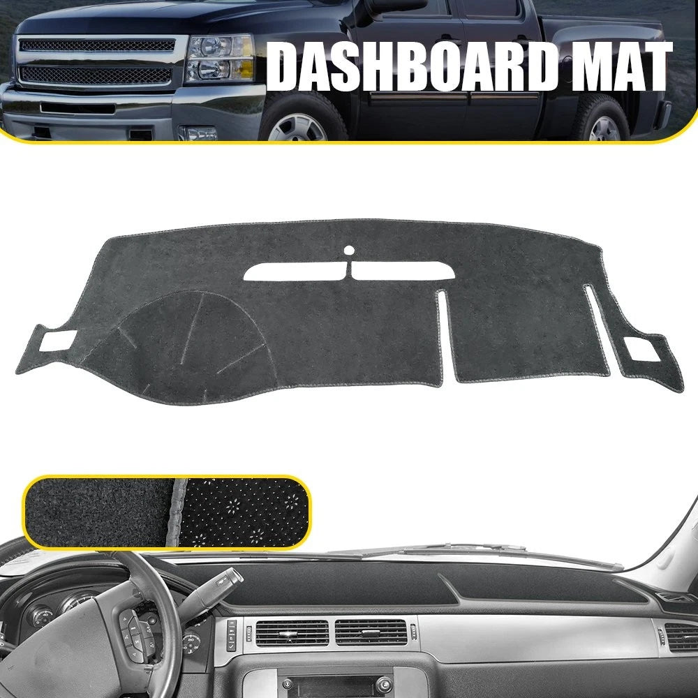 Dashboard Cover Mat for Chevy Silverado 1500 2500 3500 (2007–2013) Gray