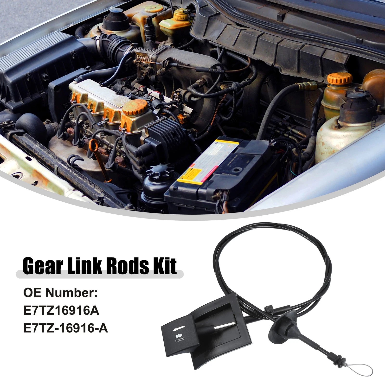 Hood Latch Release Cable for Ford F-150 (1987–1991) No.E7TZ16916A