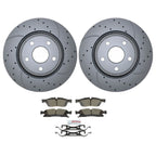 Front Heavy Duty Brake Kit with 350mm Drilled Rotors & Bosch Pads for Dodge Jeep