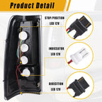 Black LED Tail Lights for Chevy Silverado GMC Sierra (2003-2006)