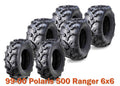 Set of 6 ATV Tires 25x10-12 & 25x11-10 for Polaris 500 Ranger 6x6 (1999–2000)