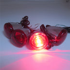 Front Rear Turn Signal Indicator Chrome Red for Harley Sportster XL 883 (1992–2016)
