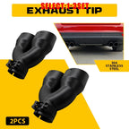 Stainless Steel Dual Pipe Exhaust Tip 2.5" In 7" Out 8.5" Long