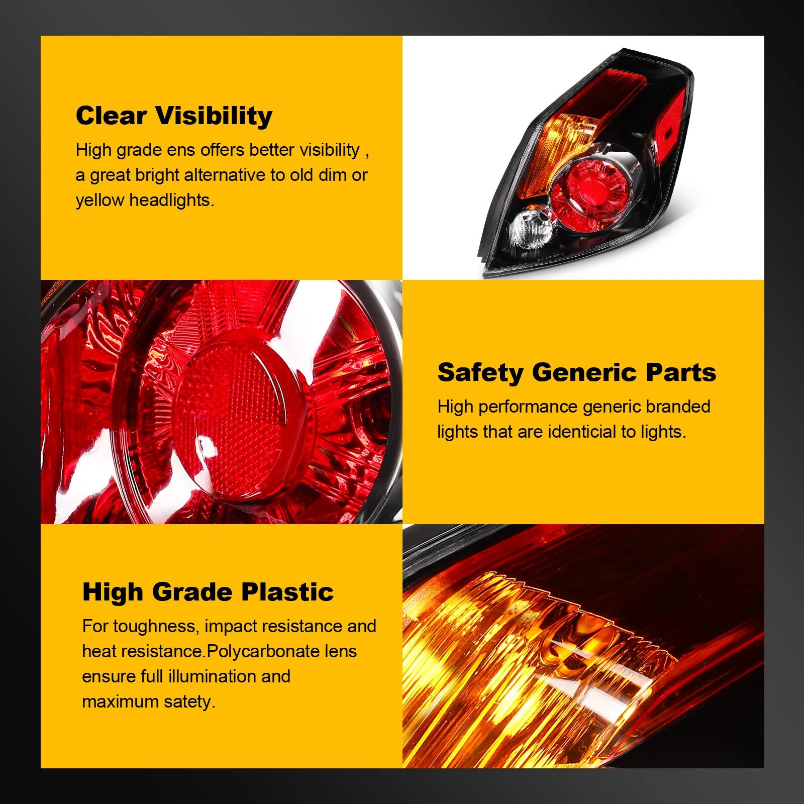 Tail Light Assembly for Nissan Altima 4-Door Sedan (2007–2012) Pair