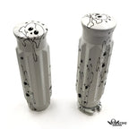 1" White Skull Star CNC Handle Bar Grips for Harley H