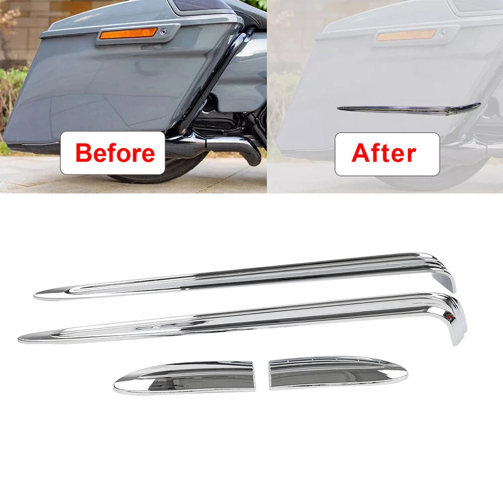 Chrome ABS Hard Saddlebag Lid Accent for Harley Street Glide FLHX, Road King FLHR (2006–2023)