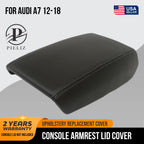 Center Console Lid Armrest Cover for Audi A7 (2012–2018) Black PVC Leather