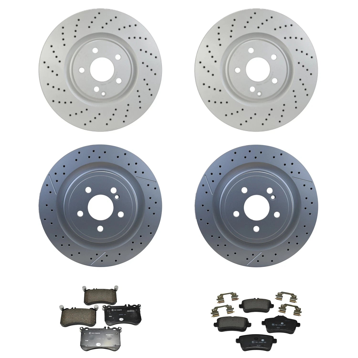 Hella Disc Brake Pad Kit & Rotors for Mercedes R172 SLC43 AMG SLK55 AMG (2011–2020)