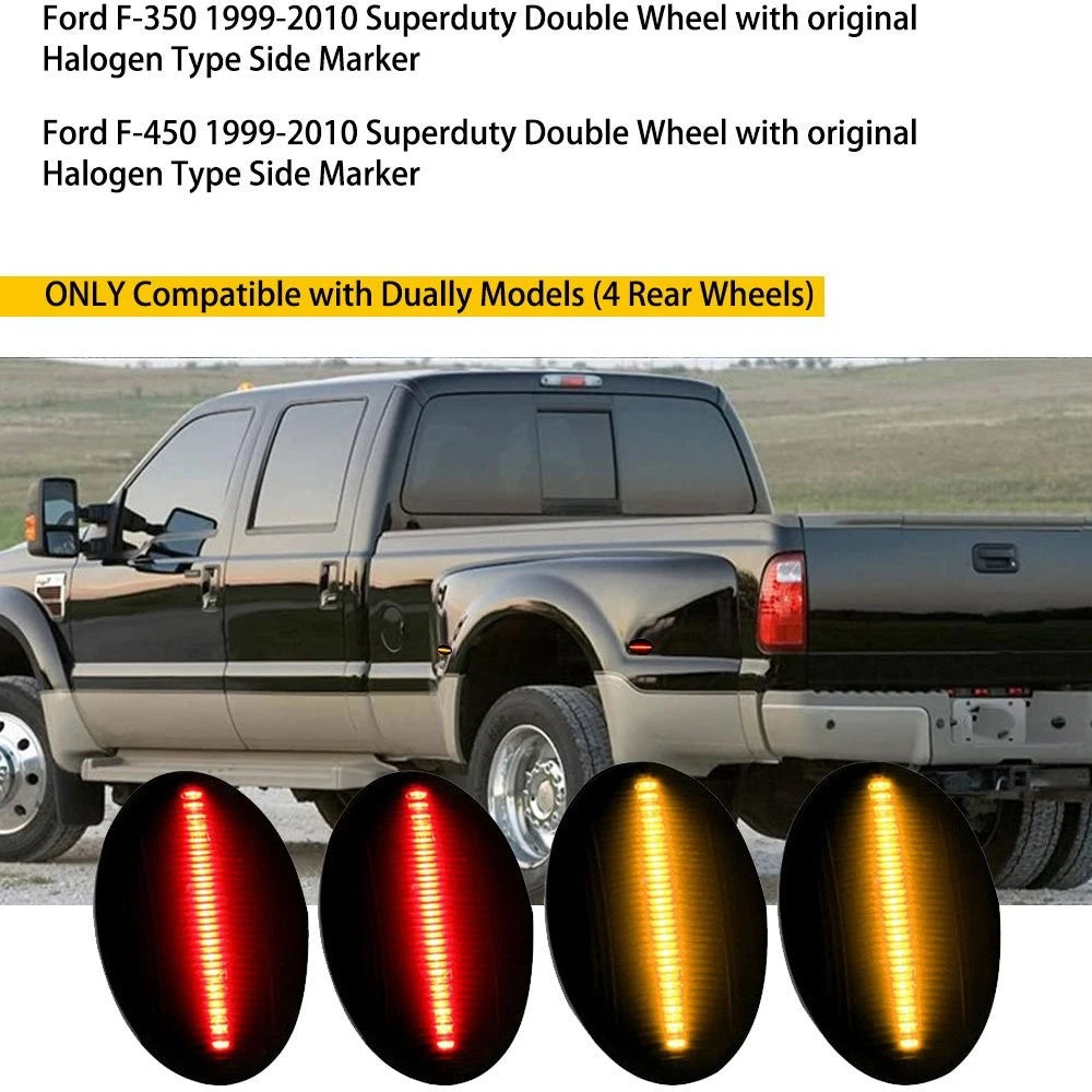 Set of 6 Marker Side Indicator Light Repeater Smoked Lens for Ford F350 F450