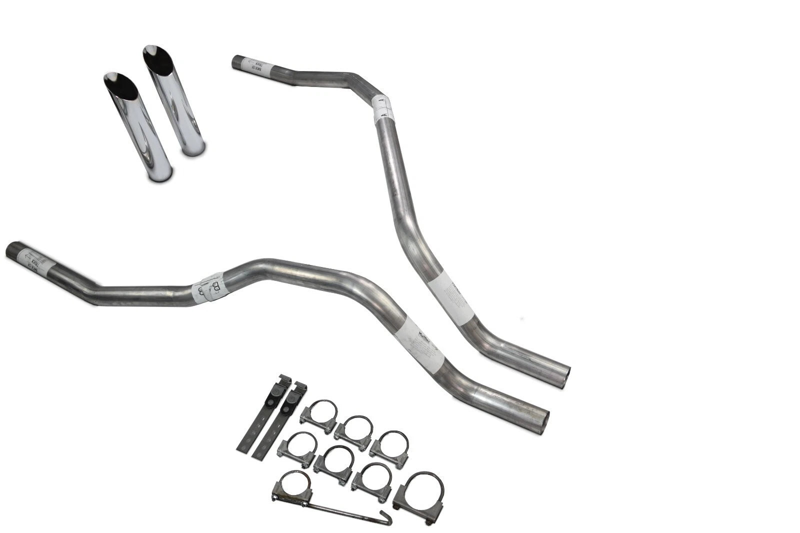 Dual Exhaust Tips for Nissan Titan (2004–2006) 2.5 Inch No Muffler Slash Cut