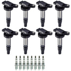 8x Ignition Coils + 8x Spark Plugs for Jaguar Vanden Plas XJ8 XKR (2004–2009)