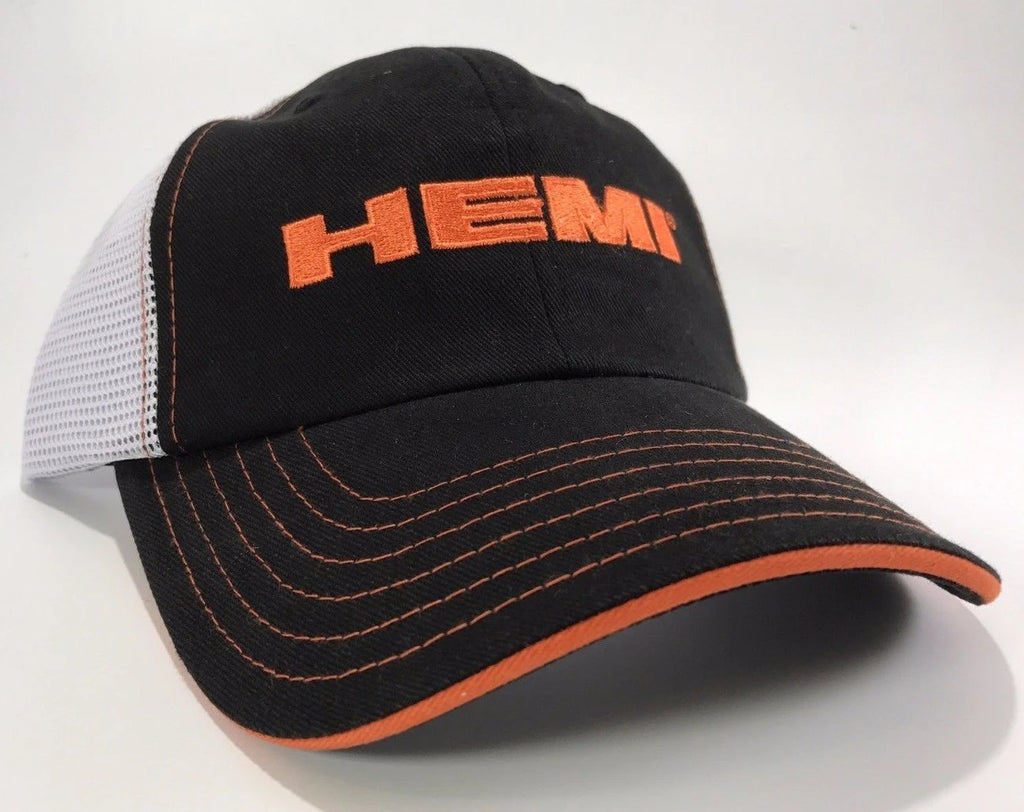 Hat Cap Black White Orange Dodge Hemi Logo Licensed for Chrysler Dodge (2005–2015)