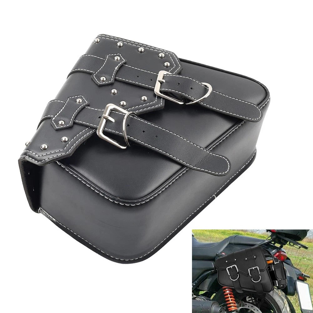 1PC Universal Motorcycle Saddle Bag Left Side #27C Black for Motorcycles