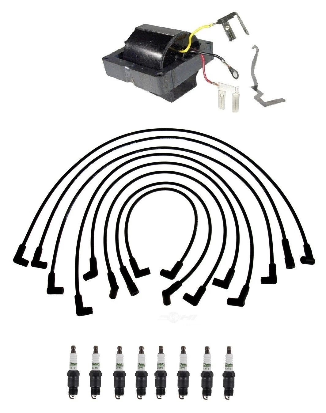 Ignition Wires & Coils Set with 8 Spark Plugs for Chevy C10 C20 GMC C1500 (1973–1987)