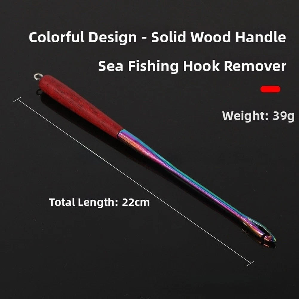Fishing Hook Remover Stainless Steel 22cm with Wood Handle