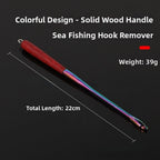 Fishing Hook Remover Stainless Steel 22cm with Wood Handle