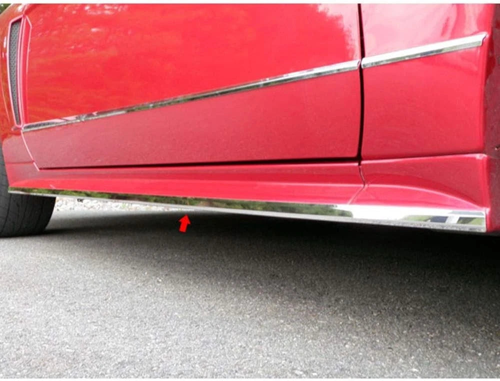 2pc. Luxury FX Stainless Steel 3/4" Rocker Panel Trim for 1999-2004 Ford Mustang