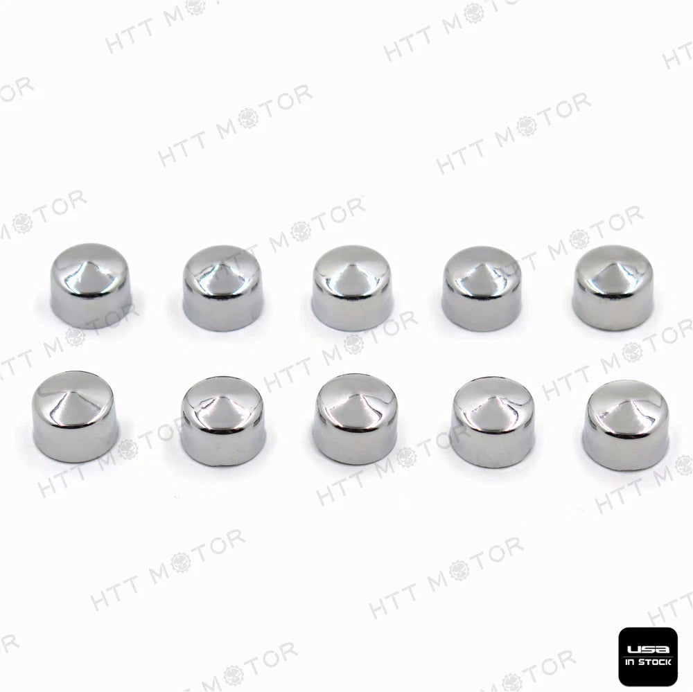 10 Piece Chrome Allen Socket Bolt Cap Dress Kit for Harley (Misc)