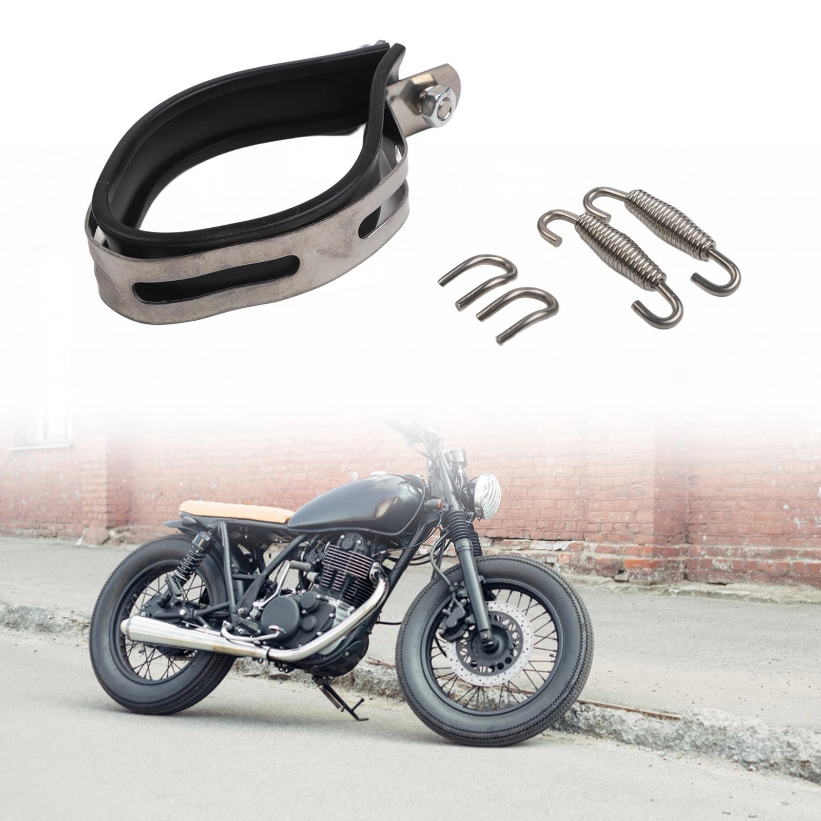 Stainless Steel Exhaust Muffler Clamp for Motorcycle (Compatible with Carbon Fiber)