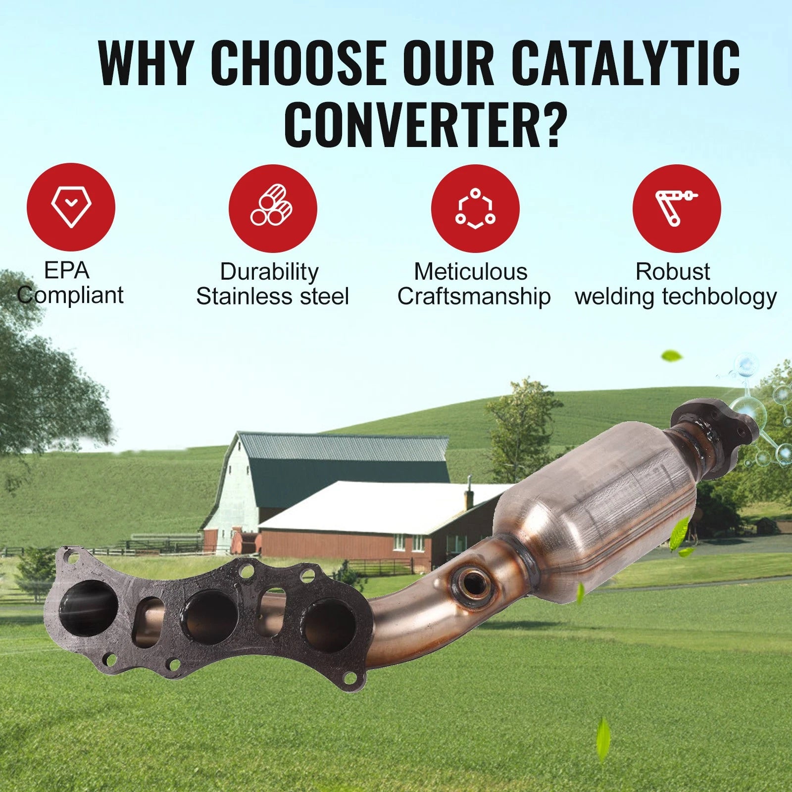 Set of 2 Catalytic Converters for Toyota 4Runner (2003-2009)