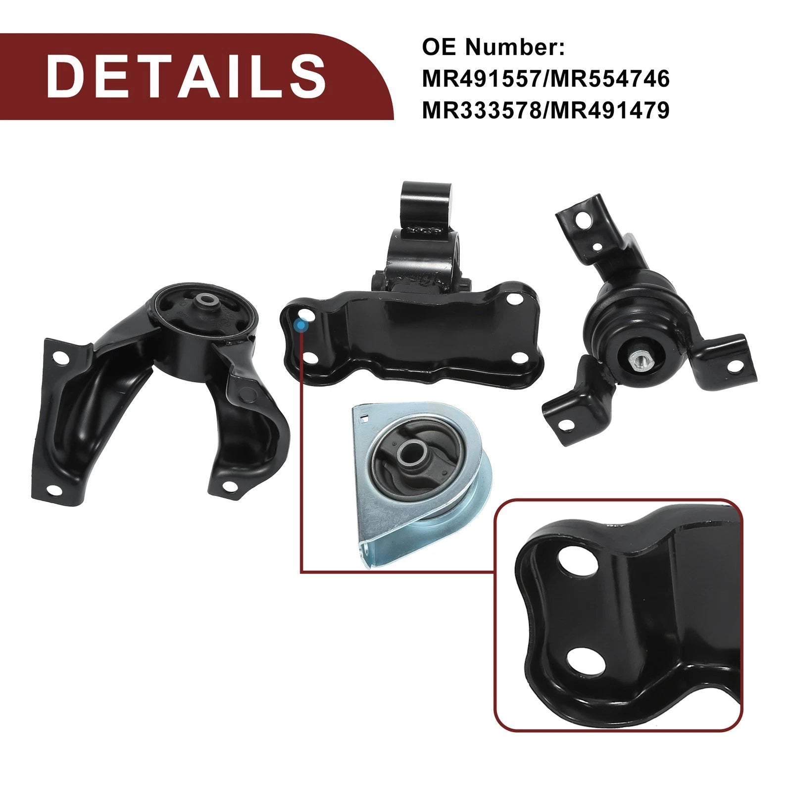 Engine Motor Trans Mount Set for Mitsubishi Lancer 2.0L (2002–2007)