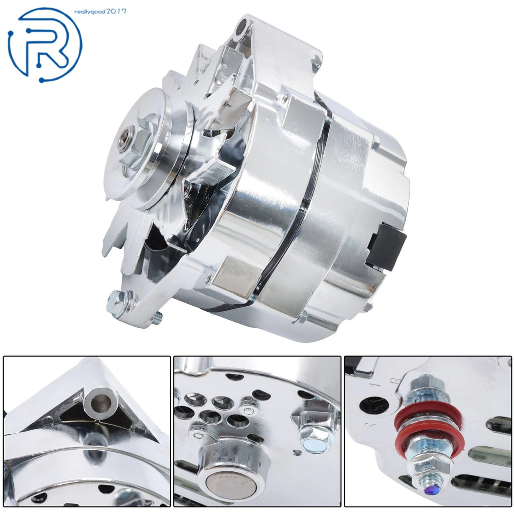 Chrome 110 Amp Alternator for GM 305 350 BBC SBC (Year Range)