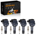 Set of 4 Ignition Coils & Spark Plugs for Acura ILX 2.0L (2013–2015) Honda Civic UF672