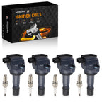 Set of 4 Ignition Coils & Spark Plugs for Acura ILX 2.0L (2013–2015) Honda Civic UF672