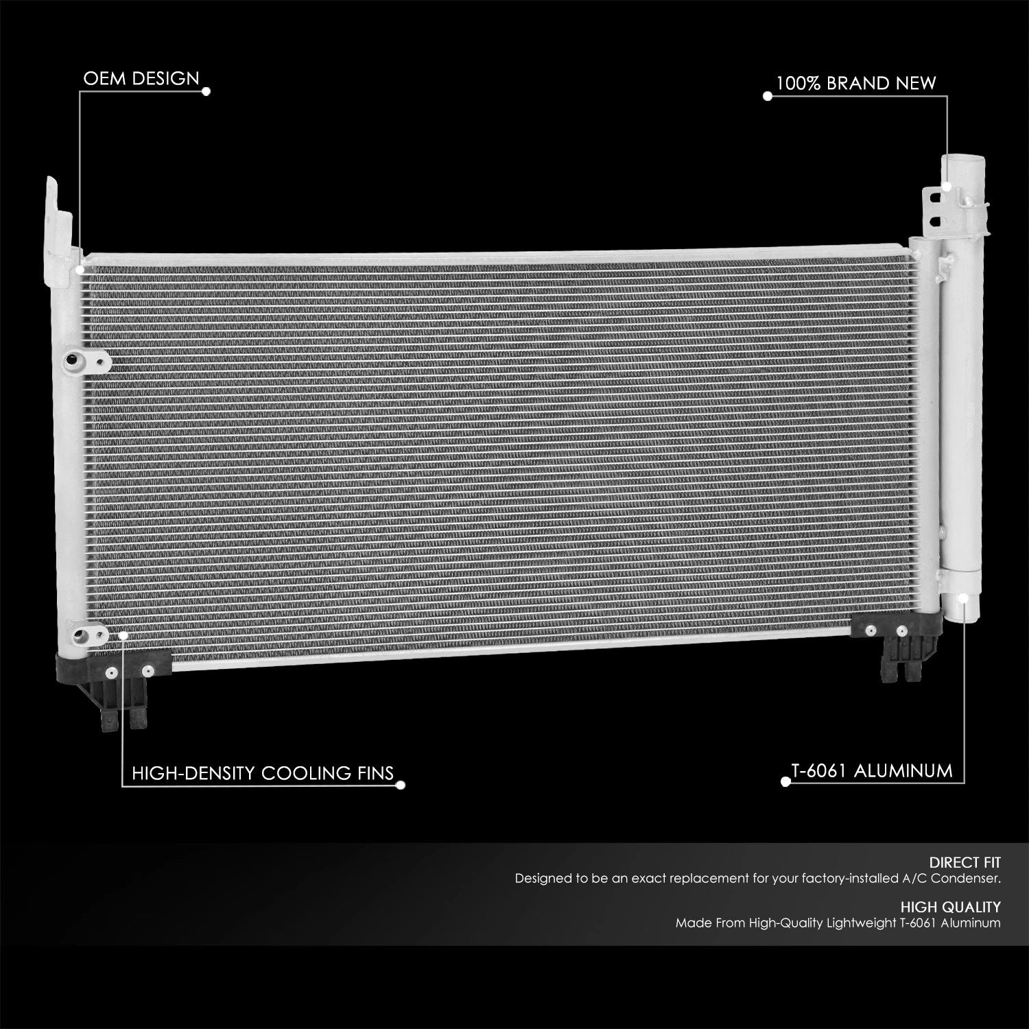 Front A/C Condenser for Lexus RX450h RX450hl (2016–2022) Aluminum Core