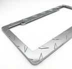 License Plate Frame Chrome Diamond Plate for Car Truck SUV (Universal)