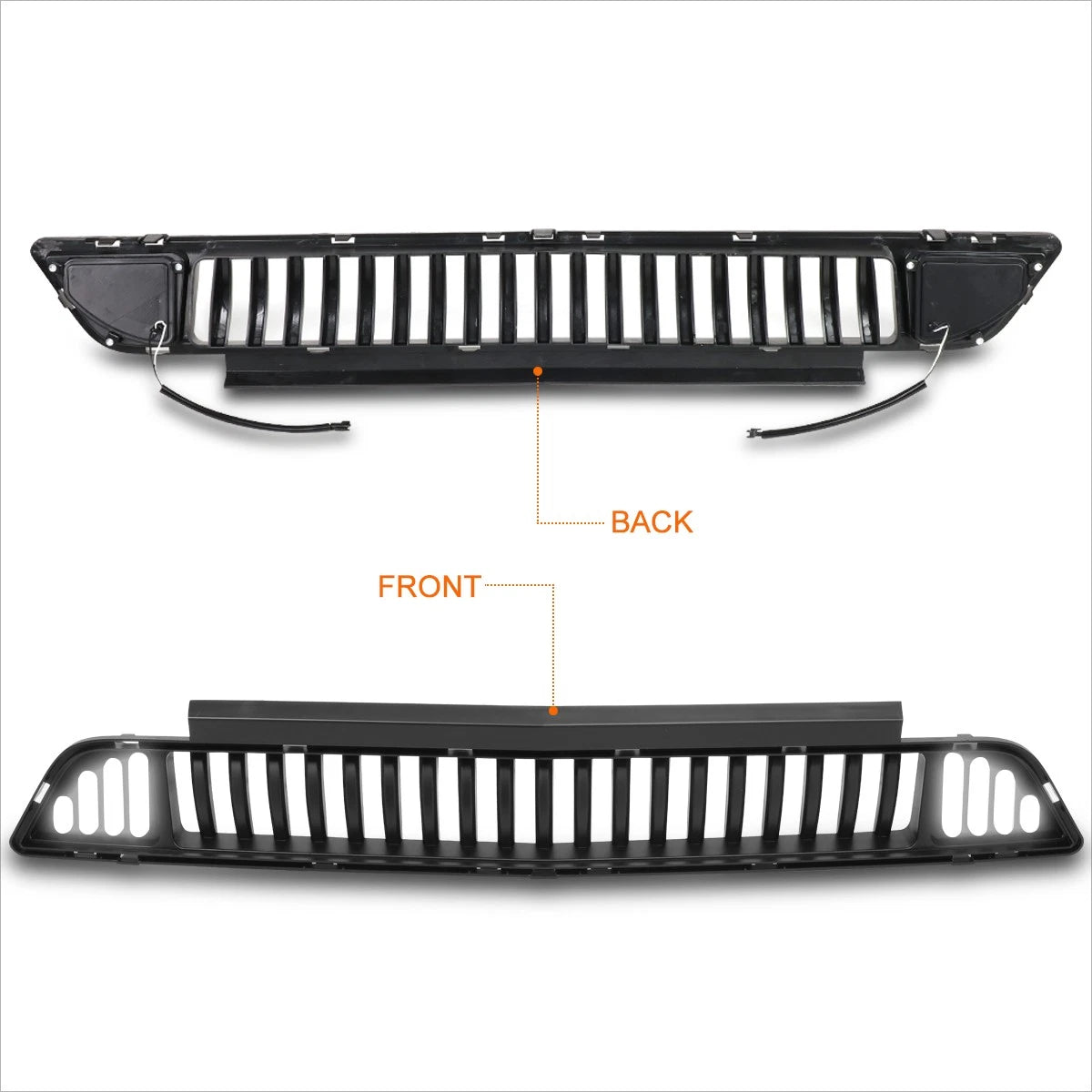 Vertical Fence Front Lower Bumper Grille Frame w/LED DRL for Ford Mustang (2015–2017)