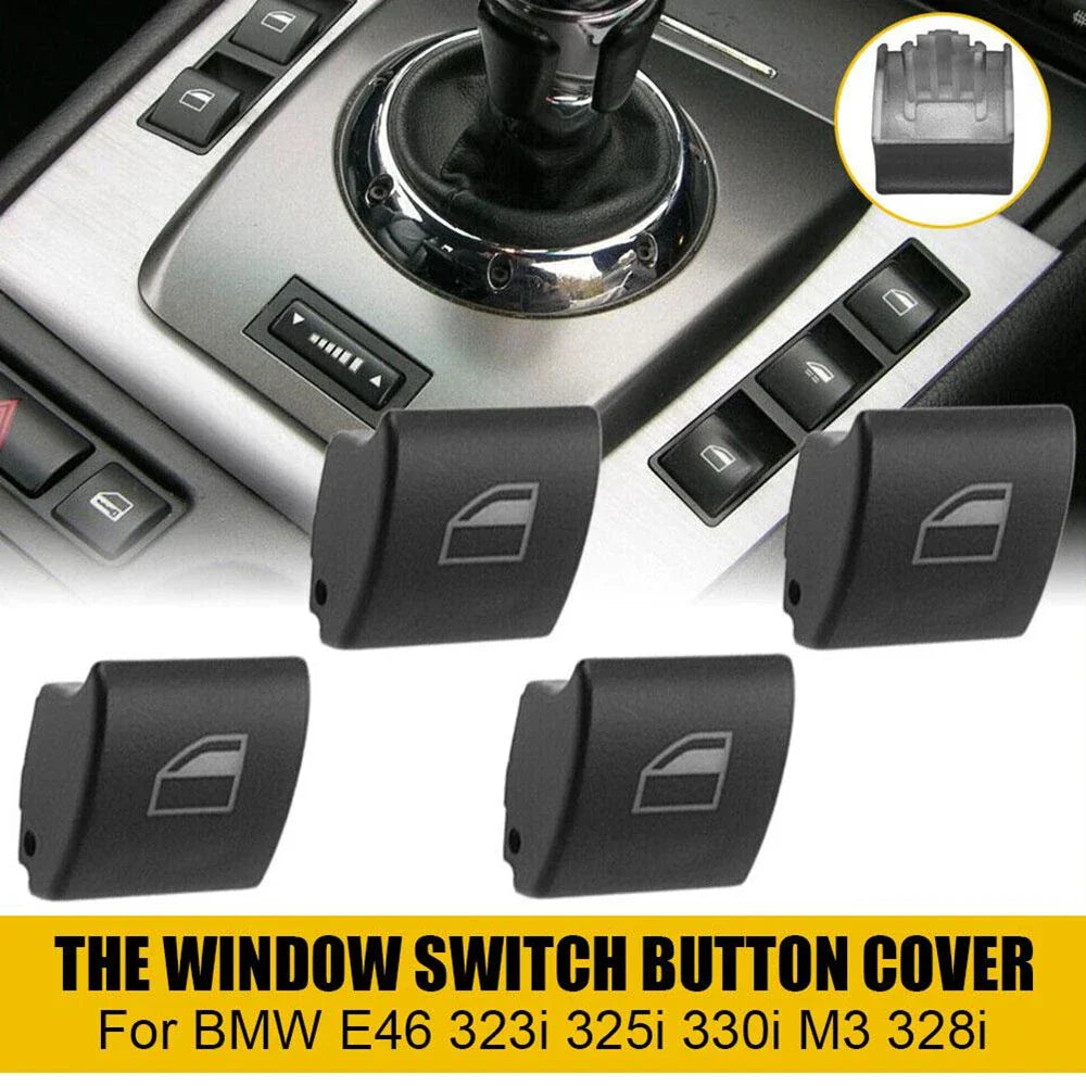 4x Window Switch Button Caps for BMW E46 323i 325i 330i M3 328i (1998-2006)