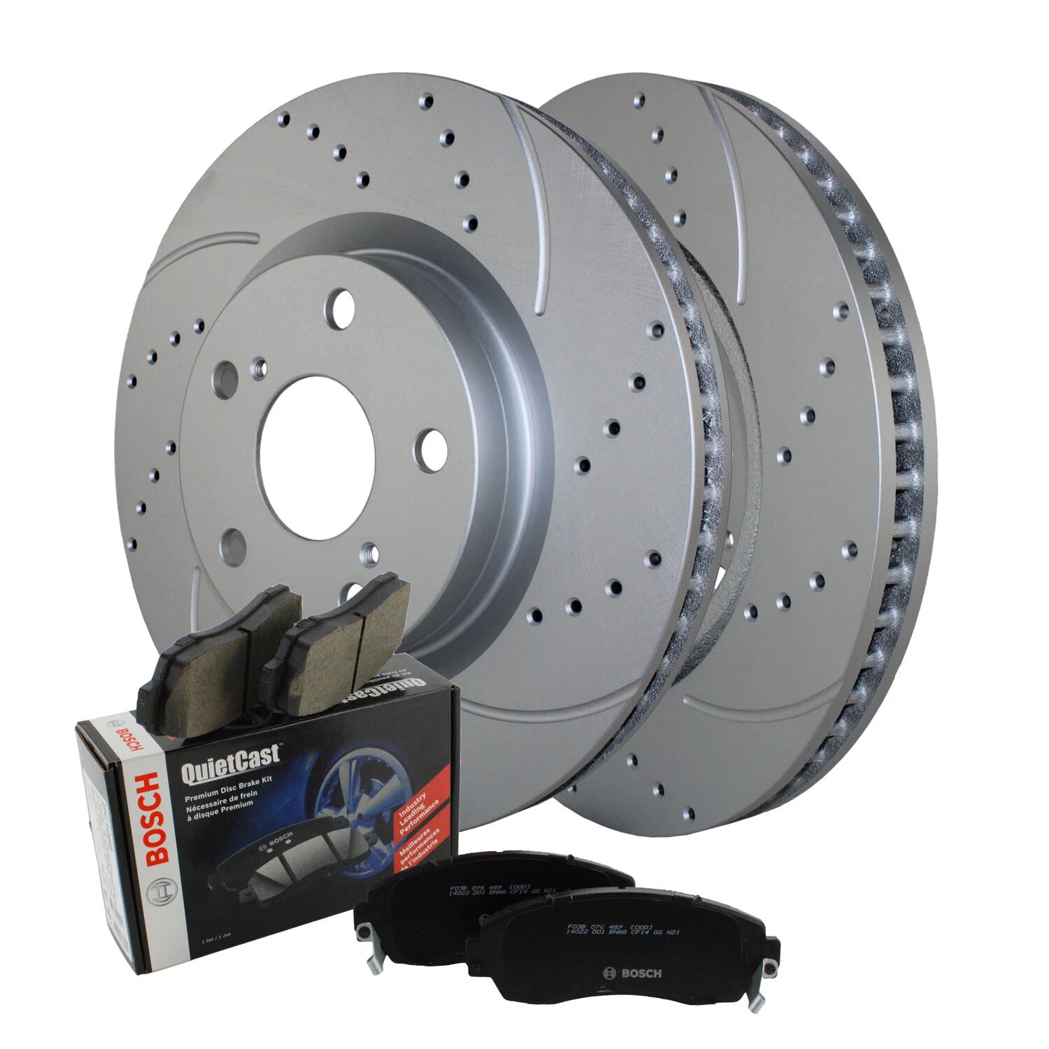 Front Brake Kit 296mm Drilled Rotors & Bosch Pads for ES350 Avalon Camry (2007–2017)