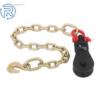 2 Tons Snatch Block with G70 Chain 3" Sheave for Towing Rope Winch