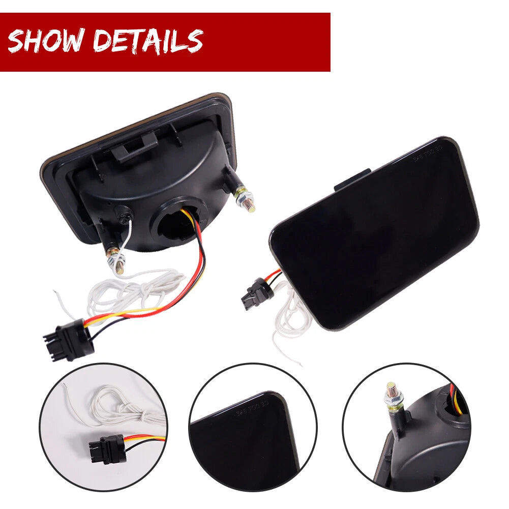 2X Smoked LED Rear Bumper Reflector Lights for Hummer H2 (2005–2009)