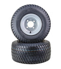 Set of 2 Lawn Mower Tires 18X9.5-8 4-Ply with 4x4" Silver Wheel (13032)