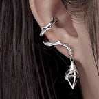 Drop Water Design Dark Zirconium Geometric Ear Cuff Earrings for Women