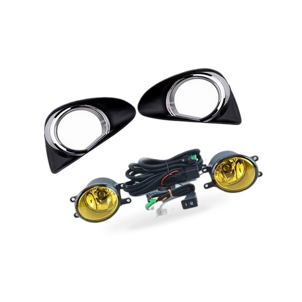 Fog Light Cover with LED DRL for Toyota Yaris Vios (2013–2014) Chrome