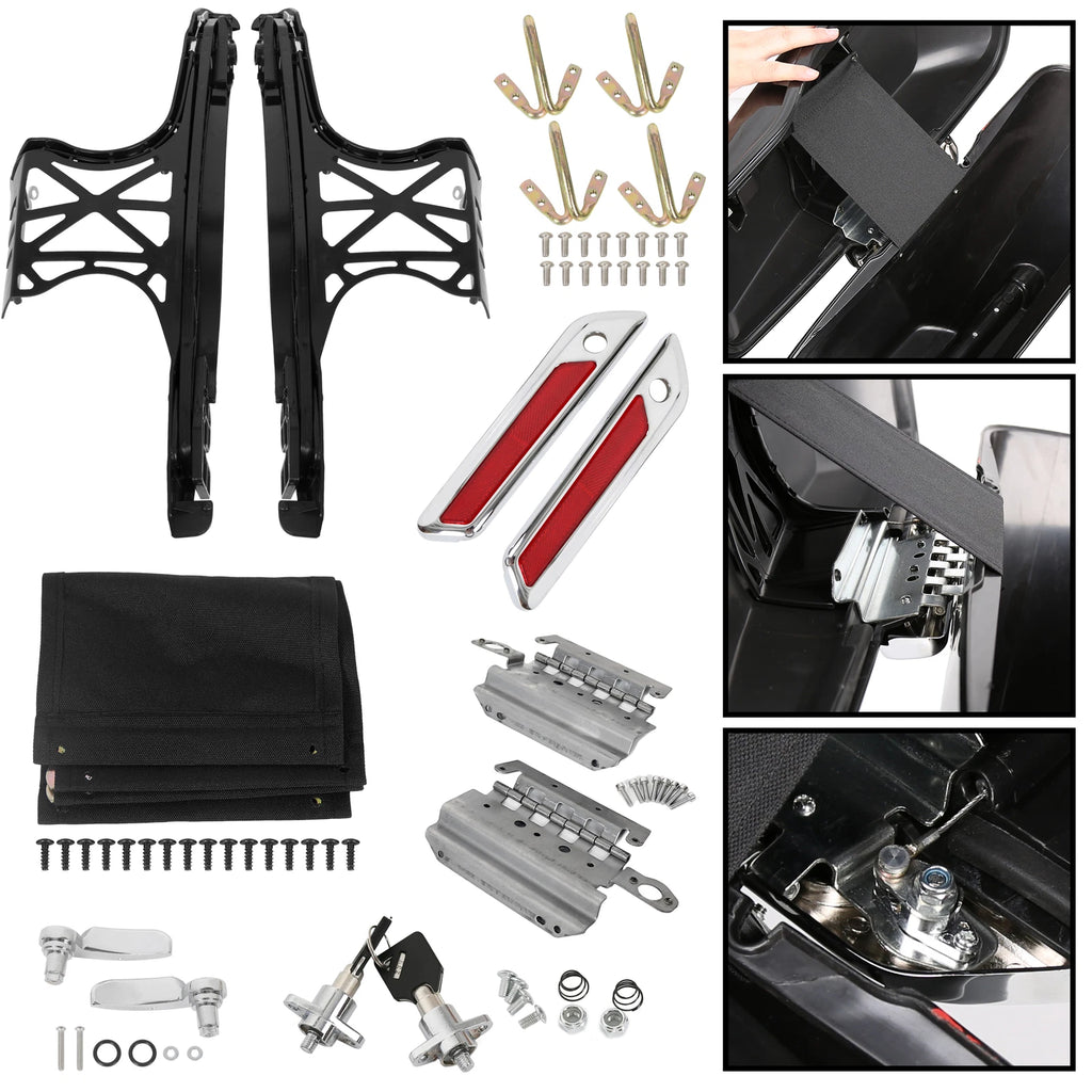 Hard Saddlebag Latch Hinge Lock Hardware Kit for Harley Touring FLHT (2014–2024)