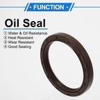 2X Oil Seal Rotary Shaft Seal FKM Rubber 55x68x8mm for Various Models