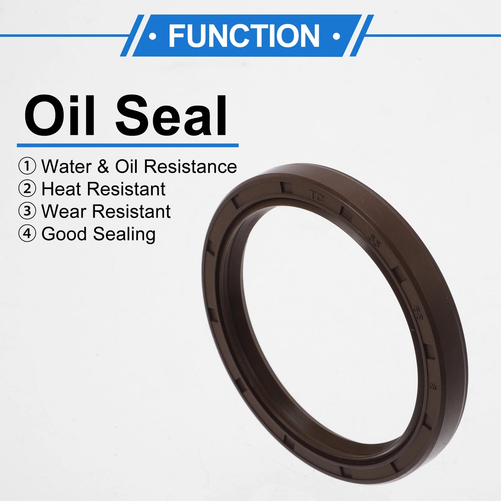 2X Oil Seal Rotary Shaft Seal FKM Rubber 55x68x8mm for Various Models