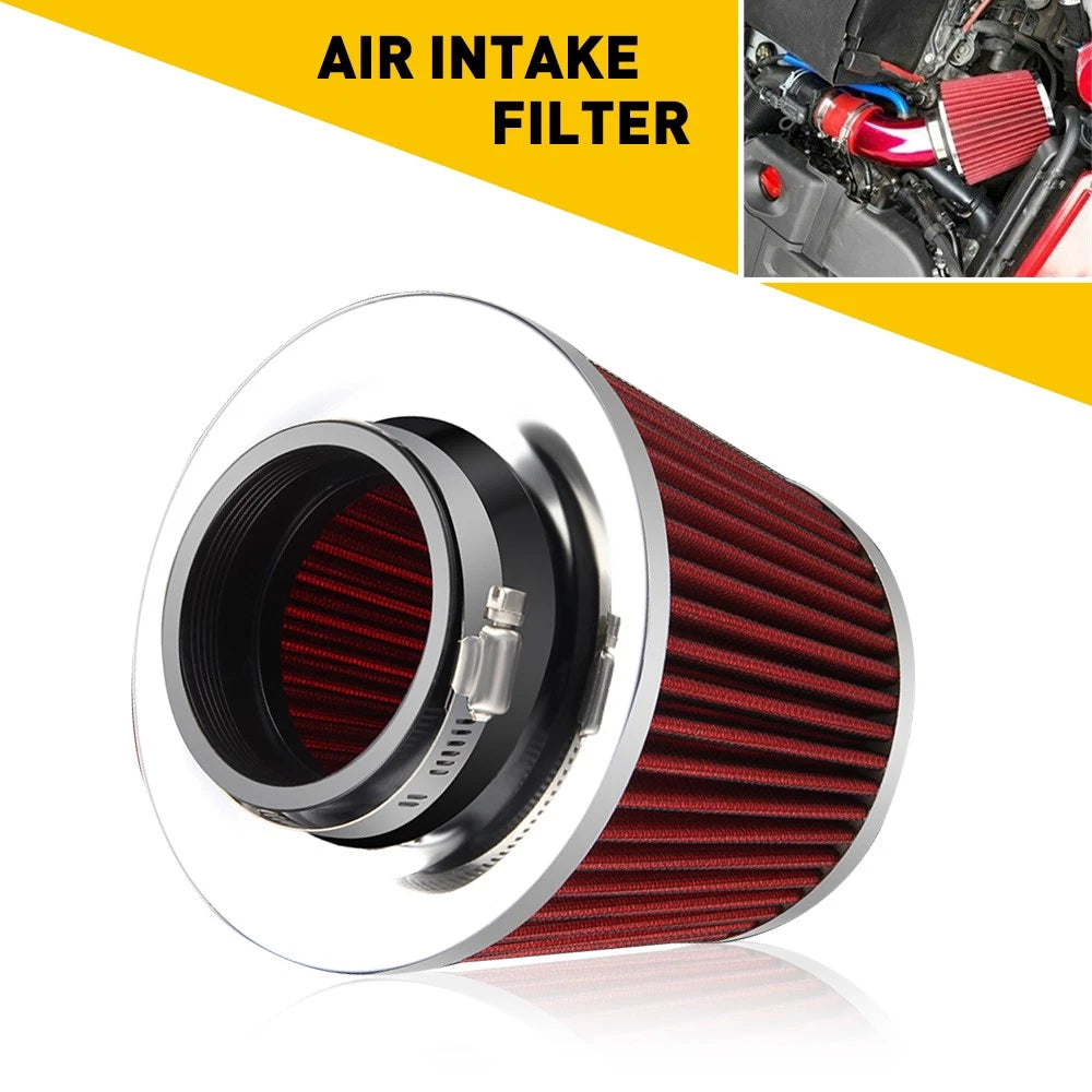 Universal Air Filter Kit for Sports Cars - Chrome Cone 76mm 3"
