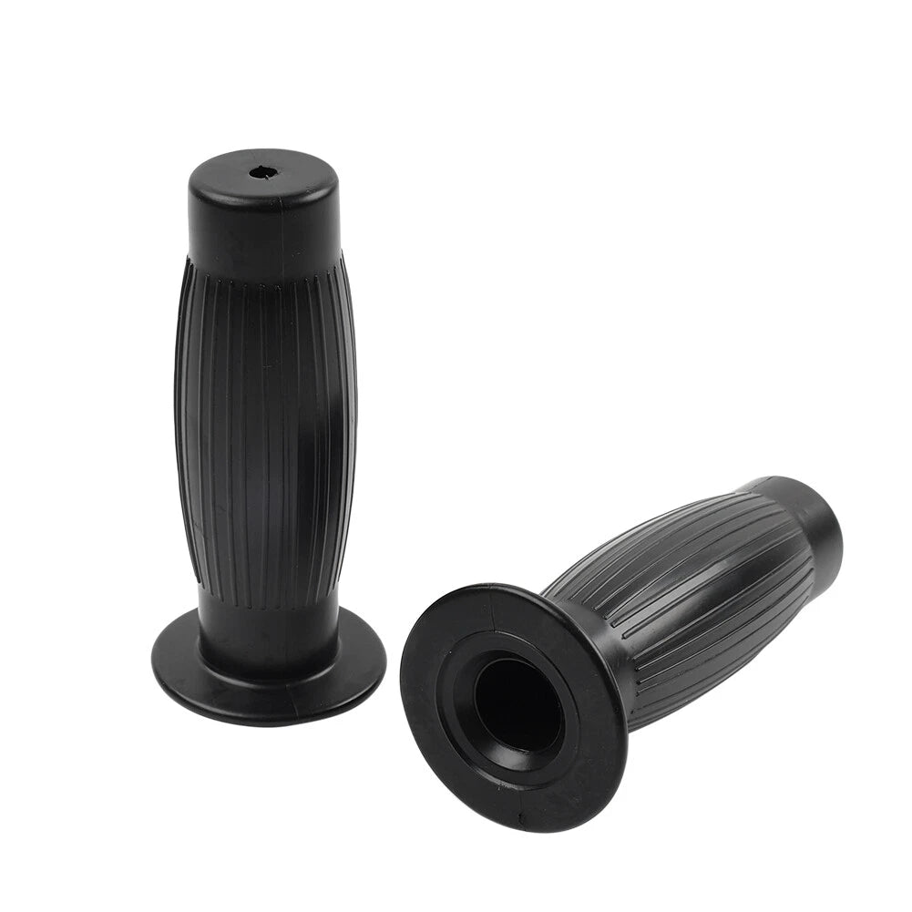 7/8" Hand Grips for Universal Vintage Motorcycle Handlebars - Black