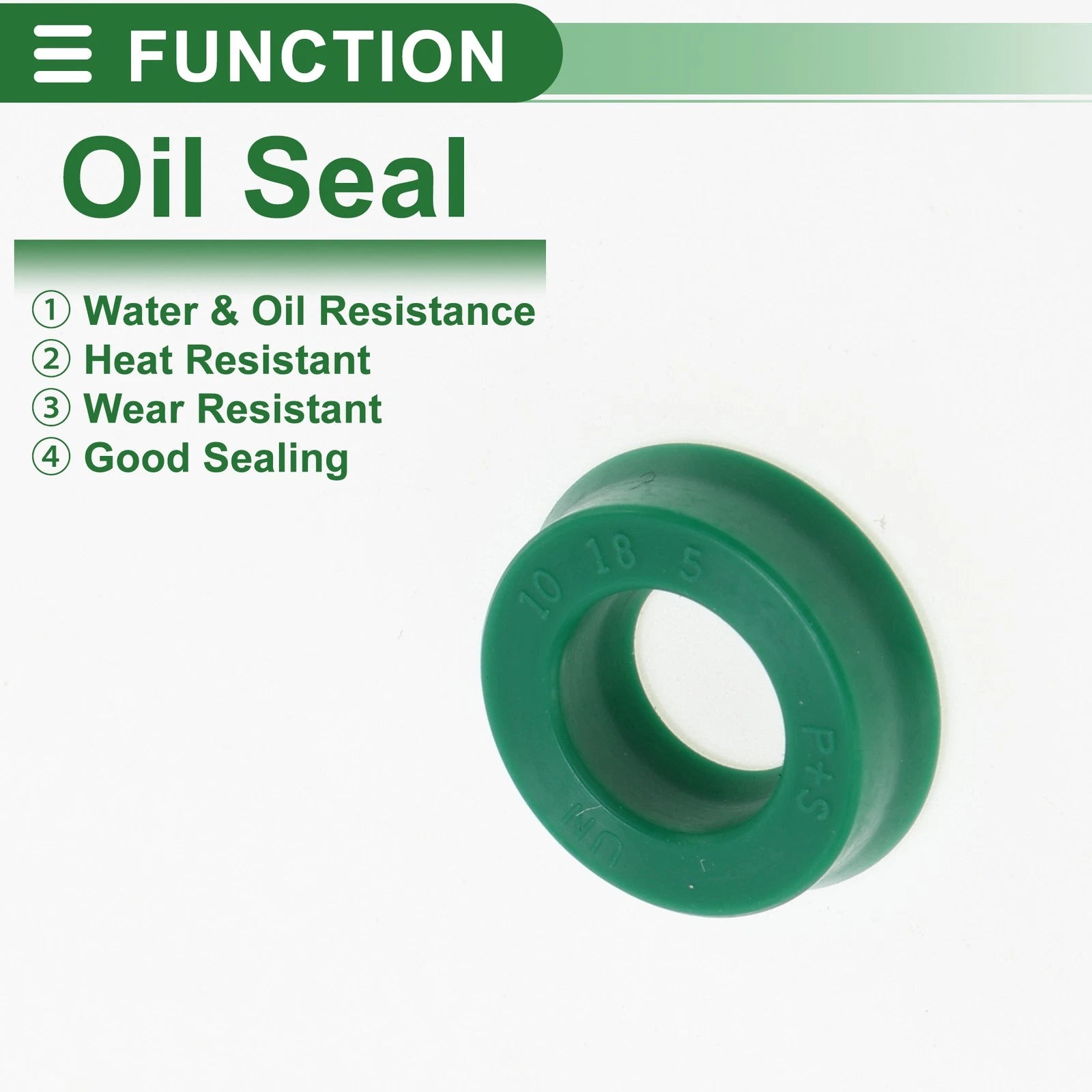 Set of 5 Oil Seal Ring 10x18x5mm for Rotary Shaft (High Pressure)