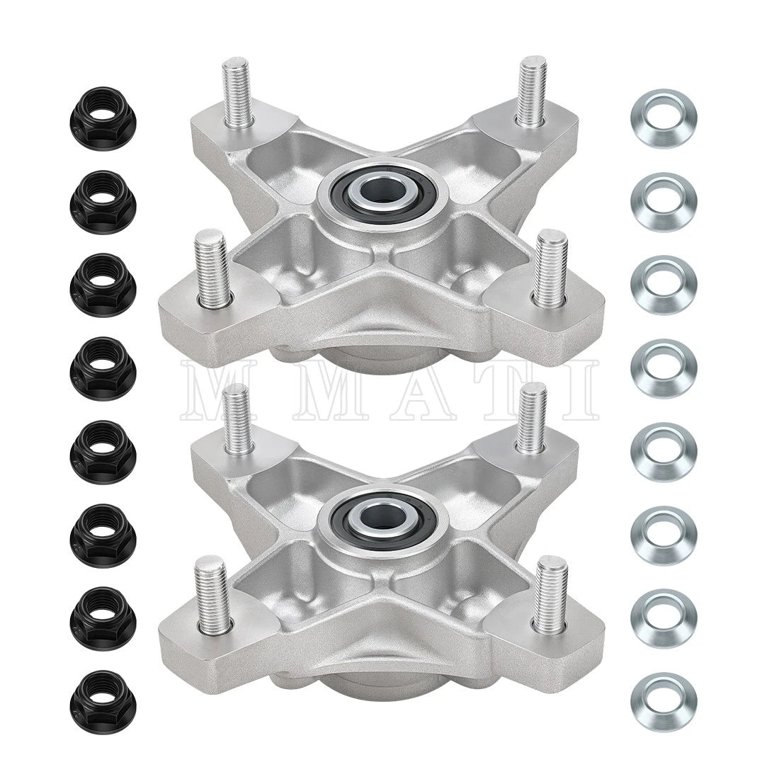 2X Front Wheel Hubs & Flange Lug Nuts for Honda TRX250X TRX400X (2002–2023)