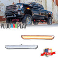 2X Clear Amber LED Side Marker Lights for GMC Sierra 2500 3500 (2020–2024)