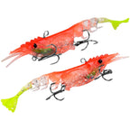 2X Flexible Shrimp Soft Bait with Longitudinal Tail Slices for Twitch Effect