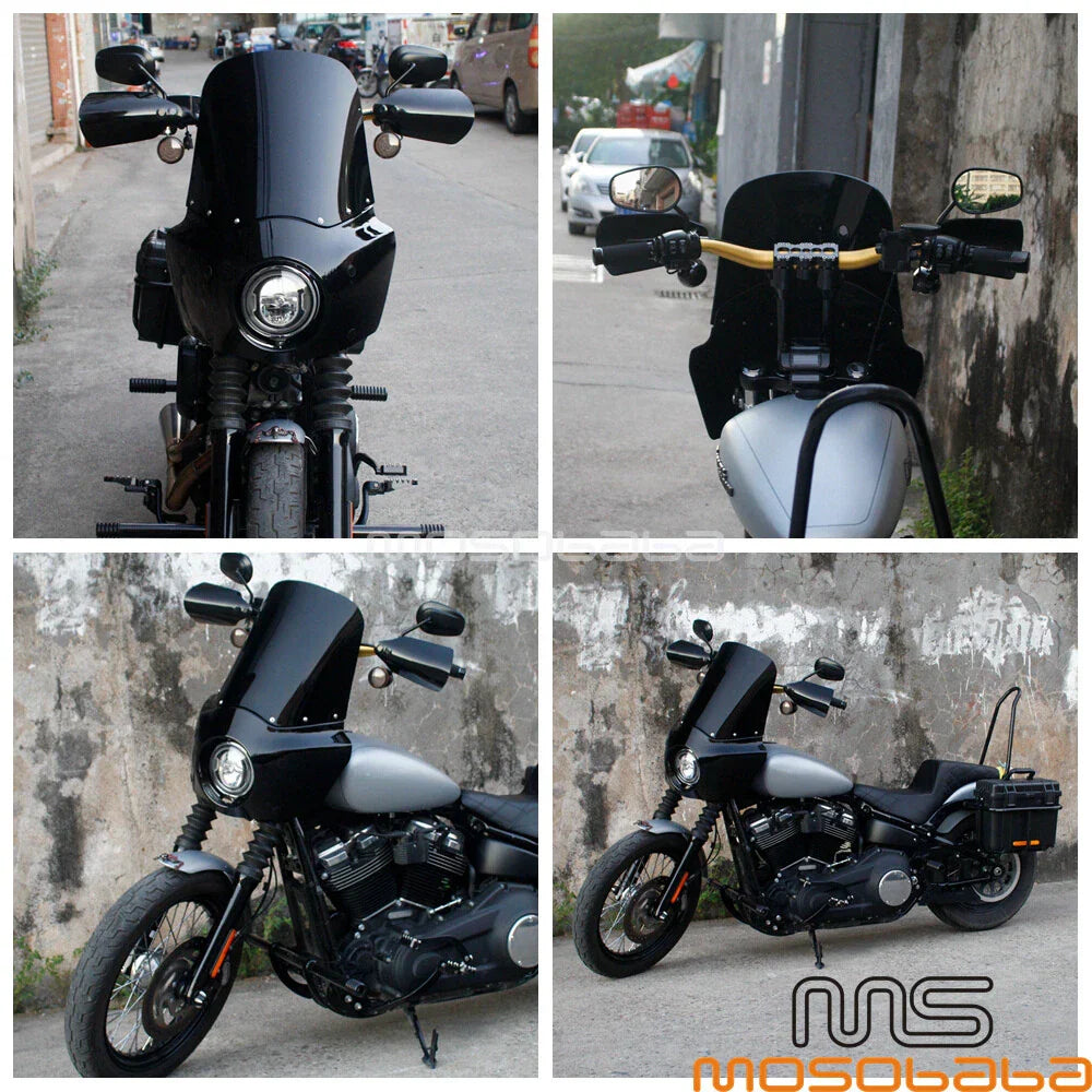 Black Headlight Fairing for Harley Low Rider FXLR, Softail Standard FXST (18-22)